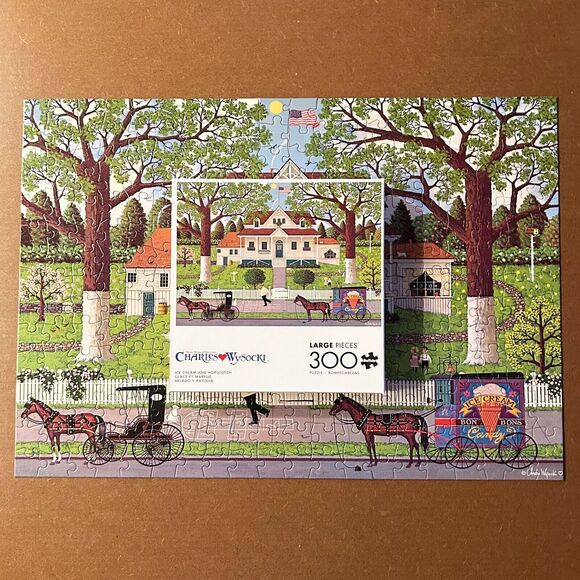 Charles Wysocki Ice Cream and Hopscotch 300 Large Pieces Buffalo Puzzle-Complete - Picture 2 of 9
